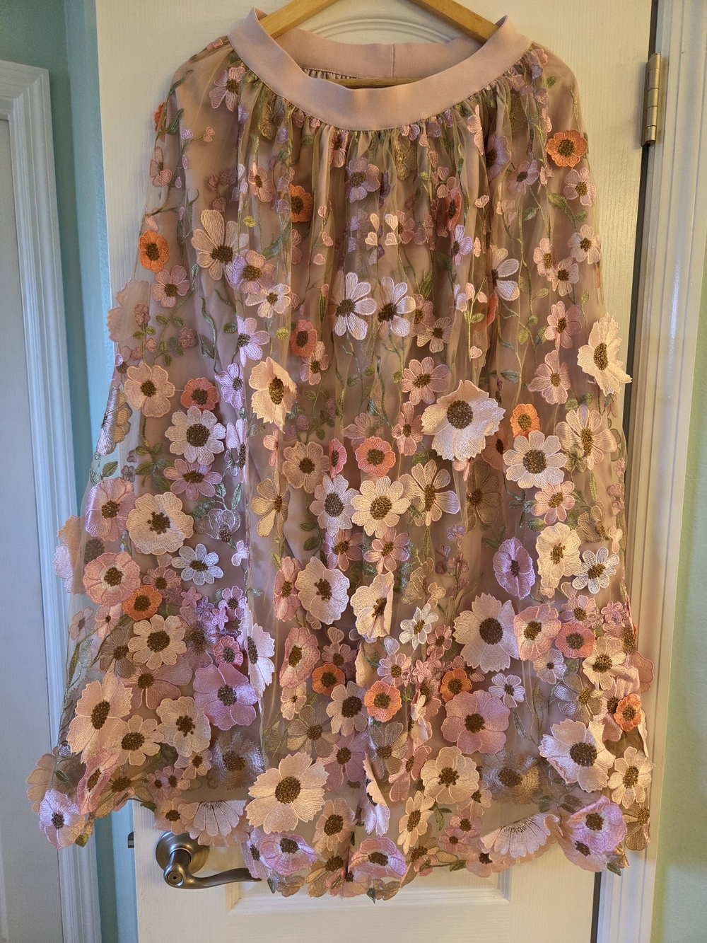 Chicwish Pink & Peach Floral A-Line Midi Skirt